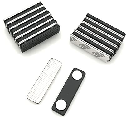 CCHAMP 12 X Magnetic Name Tags 45 * 13mm with Adhesive Tape, Name Badge Holder Business Name Tag Sign Display Holder for Jacket Lapel or Shirt