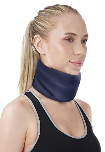 BLABOK Bandage de cou pour les douleurs au cou et le soutien-Cervical en mousse souple pour les enveloppements pour soulager la pression de la colonne cervicale（Dark Blue C