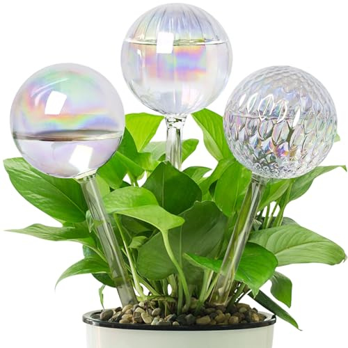 MOANYI 6 Pcs Plant Watering Globes, Rainbow Automatic Waterer Bulbs, Glass Self Watering Globes Keeps Your Plants Hydrated