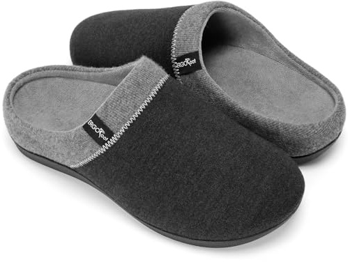 ERGOfoot Pantofole ortopediche con supporto per arco plantare, comode scarpe ortopediche con gomma antiscivolo per interni ed esterni, Grigio, 42/44 EU