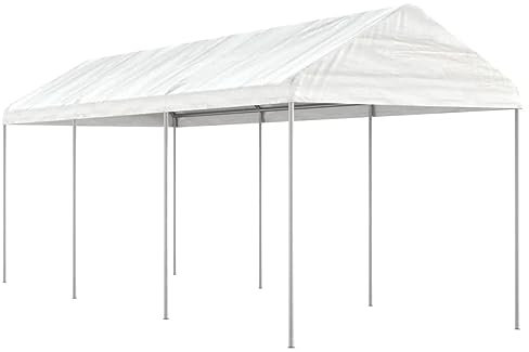 Gecheer Cenador con techo blanco 6,69 x 2,28 x 2,69 m de polietileno, cenador de exterior, cenador con lona, pabellón de jardín, carpa para fiestas, cenador para barbacoa, #10