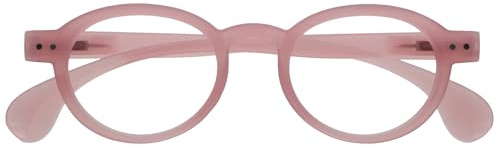OPULIZE OCA Occhiali da lettura - Montatura Moderna Retró Rotonda - Rosa Brillante Trasparente - Uomini Donne - Cerniere a molla - R54-4 - +2.50