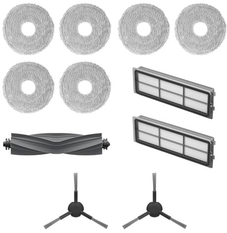 Dreame Zubehörset für L10s Pro Gen2 Roboter Beinhaltet 6x Mopptücher (3 Paar), 2x Filter, 2x Seitenbürsten, 1x Hauptbürste, Original Dreame Zubehör
