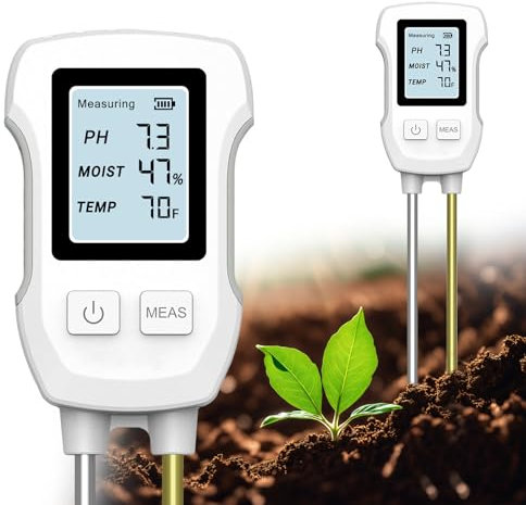 PnxdeobXL Testeur de Sol Ph 3 en 1, Testeur Humidité Plante, Ph Metre Sol, Détecteur de Test de Sol Acide-Base pour Plantes d'Intérieur, Jardin, Pelouse.