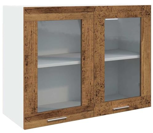 vidaXL Vitrina Colgante Lyon de Madera Vieja, 80x31x60 cm, Madera de ingeniería