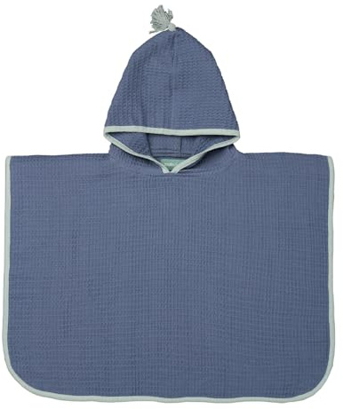 molis&co. Poncho de Baño para Niños de 3-4 años. Blue Ocean. Toalla con Capucha para Playa. Bata de baño para niño Ligera y Compacta.