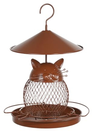 Rrlihjgu Alimentador para Pájaros Silvestres,Distribuidor Aviar Malla Metálica con Protecciones | Estación de alimentación para Pájaros Resistente a Intemperias Antifugas para