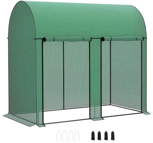 Outsunny Serra da Giardino con 2 Porte a Cerniera 2x1x1.78 m Verde