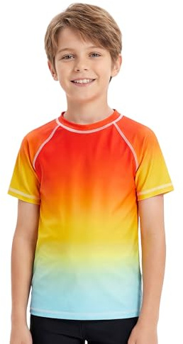 JinBei Camiseta Natación Niños Mangas Cortas Camisetas Neopreno, 10-11 Anos