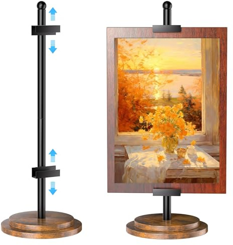 Adjustable Tabletop Easel Stand, Picture Easels for Display Up to 31 H, Picture Easels for Display, Black Easel, Picture Frame Stand, Adjustable Art Easel