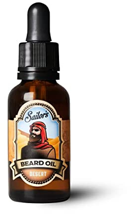 Sailor's Bartöl im Duft Desert - Premium Bartpflege für den Abenteurer - Natürlich, Parabenfrei, Made in Schweden - Eindringlicher Duft aus Safran, süßen Datteln und Leder - 50ml