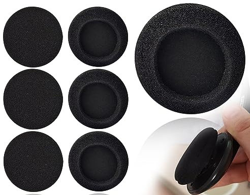 6 Piezas Almohadillas para Auriculares, Almohadillas de Espuma, Almohadillas de Repuesto Almohadillas de Espuma para los oídos, Almohadillas de Repuesto Negras de 55 mm para Auriculares de Audio