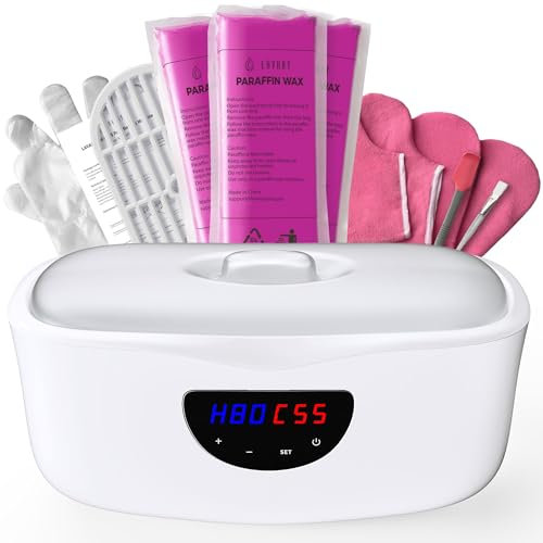 Paraffinbad für Hände und Füße 4L, Paraffin Wachsbad Maschine mit Auto-Modus, Präzisions-Temperatur & schnelles Schmelzen für Paraffinbäder (Schneeweiß)