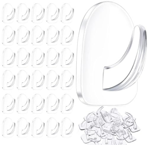 Dilightnews Pack De 50 Ganchos Autoadhesivos, Ganchos Adhesivos Transparentes, Ganchos Autoadhesivos, Ganchos Adhesivos, Ganchos De Pared Autoadhesivos, Ganchos Autoadhesivos Transparentes