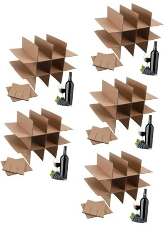 DIYEAH 5 Sätze Glastrennwände Zum Bewegen Trennwände Für Umzugskartons Gewellte Trennwände Weinflaschenkartons Für Den Umzug Umzugskartons Für Glaswaren Beige Papier 5 Stück * 5
