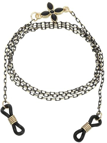 QUARKZMAN Collana Per Occhiali Con Perline, Cordino Per Occhiali Ferma Occhiali Fascia Porta Occhiali Per Collo Catene Per Occhiali Da Sole Per Donne Ragazze, Foglia Nera