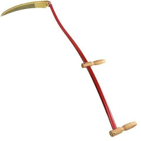 FALCE DA FIENO 60cm FALCIONE PER ERBA OVALE MANICO PERTICA 150cm DOPPIA IMPUGNATURA FALCI