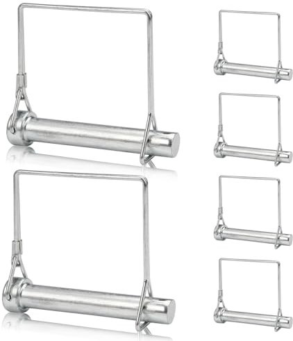Lot de 6 goupilles de sécurité, goupilles de sécurité pliantes 12 x 80 mm, tube à goupilles pliantes rectangulaires, en acier au carbone, fiche pliante galvanisée pour remorques, bennes, tracteurs