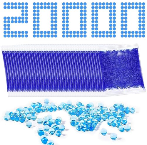 MisFun Perlas de Agua 20.000 Perlas de Gel Bolas de Gel Azules Perlas Decorativas de Agua para Plantas en Jarrón para Hacer Velas Flotantes Decoración Floral Centros de Mesa de Boda