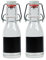 Viva-Haushaltswaren Gabriele Hesse e.K. 2 x Glasflasche 100ml mit Porzellan-Bügelverschluss zum selbst befüllen inkl. Beschriftungsetiketten