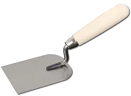 DEWEPRO® Gipserspachtel, Stuckateurkelle mit 80mm Stahlblatt - Stuckateurspachtel mit Holzgriff - Putzerkelle - Putzkelle