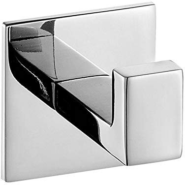 Melairy Selbstklebend 304 Edelstahl Schwarz Handtuchhaken Ohne Bohren Badezimmer Zuör Bademantel Kleiderhaken Chrom