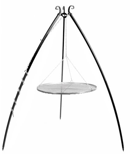 Cook King Stand-Grill Dreibein Grill massiv Edelstahlgitter 200cm 60cm Ø