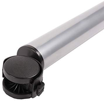 Tischbein auf Rollen Tischfuss rollbar Möbelbein mit Rädern und Feststellbremse (Silbergrau)
