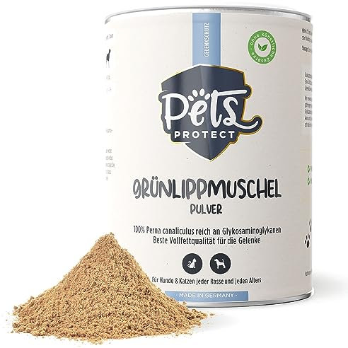 Poudre de Moule aux orles Verts 100% pour la Fonction articulaire - Très Haute teneur en glycosaminoglycanes (3,5%) - Qualité de Graisse complète - sans additifs artificiels - Chien et Chat - 150 g