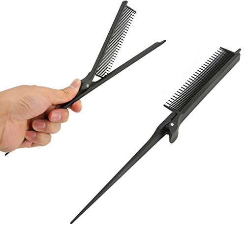 Professional Salon Highlights Comb, Rat Tail Teasing Comb for Straightening, Coloring and Styling Knotty, Unkempt Hair (Black)
