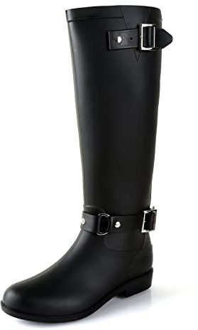 Lezzglt Tall Rain Boots for Women, Rubber Knee High Booties Waterproof