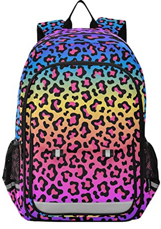 ALAZA Laptop-Rucksack, Geldbörse für Damen und Herren, florale Reisetasche, lässiger Tagesrucksack mit Fach und mehreren Taschen, Leopard, Einheitsgröße, Tagesrucksäcke
