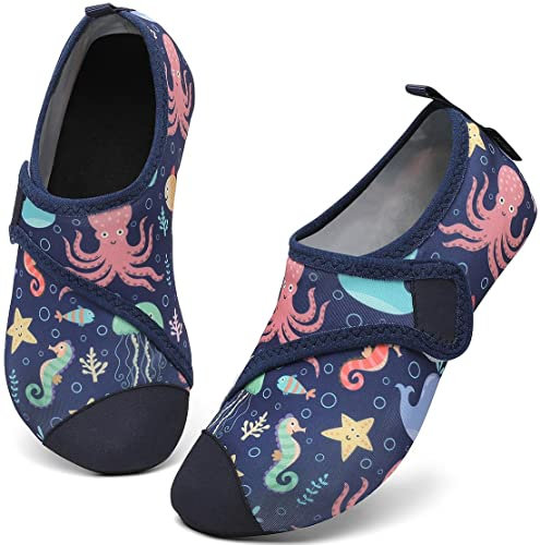 SAGUARO Kinder Badeschuhe Wasserschuhe Jungen Mädchen Schwimmschuhe Strandschuhe Kleinkind rutschfest Barfußschuhe, Touch X, Indigo Blau, 24/25 EU