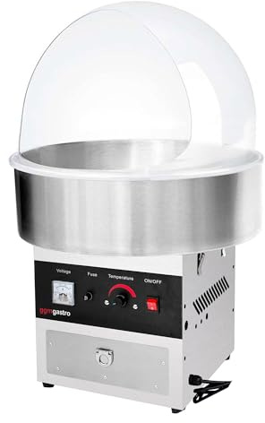 GGM Gastro | ZWJ950E#SPSZWJ | Zuckerwattemaschine - Ø 520mm - 950 Watt - Edelstahl - inkl. Hygieneschutz