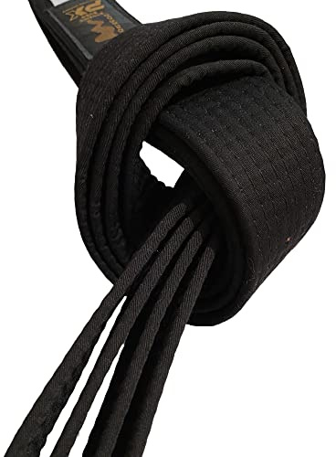 TEKKA BUDO Kampfsport Gürtel Schwarz - 240 cm x 4 cm - Schwarzgurt für Karate, Judo, Taekwondo, Jujutsu, Kickboxen, Ninjutsu