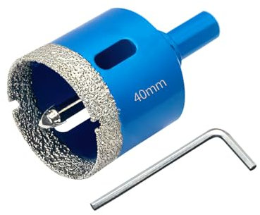 Teronbeta Scie Cloche Diamantée 40mm avec Foret Guidage de Centrage, Professionnelle Foret Diamanté Brasé pour Carrelage, Porcelaine, Verre, Marbre et Céramique