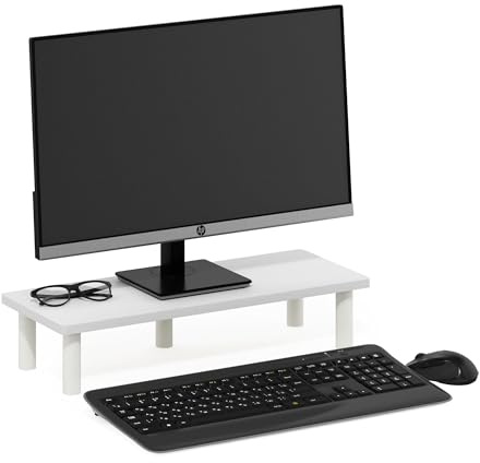 Furinno TURN-TUBE monitorstativ höjare, bildskärmhöjare, laptopstativ för skrivbord, kontorsskrivbordstillbehör, skrivbordsorganisatör och tillbehör, vit
