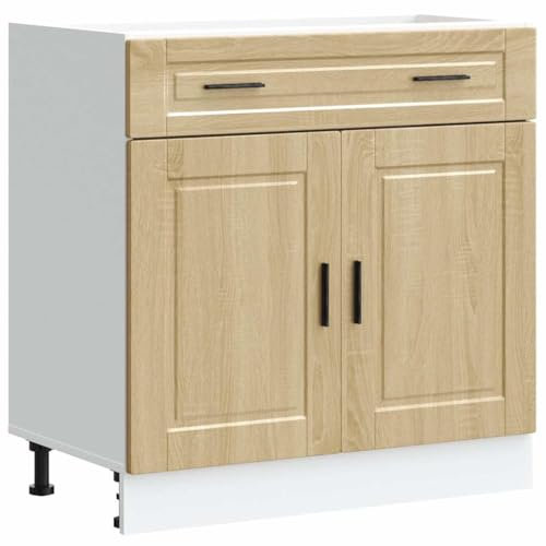 vidaXL Küchenunterschrank Porto Sonoma-Eiche Holzwerkstoff, Spülenunterschrank, Schrank Küche, Lagerschrank, Unterschrank für Küche, Küchenzeile