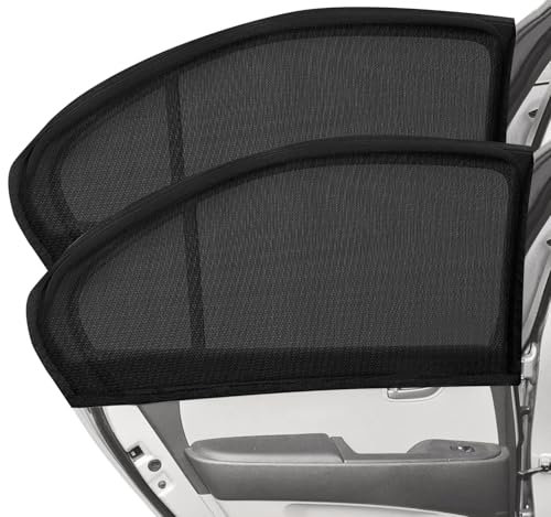 EOPUOZS Sonnenschutz Auto Baby, 2 Stück Dehnbar & Atmungsaktiv UV Schutz Autofenster Sonnenschutz, fit 98% Autos, großes Auto,Golf,SUV