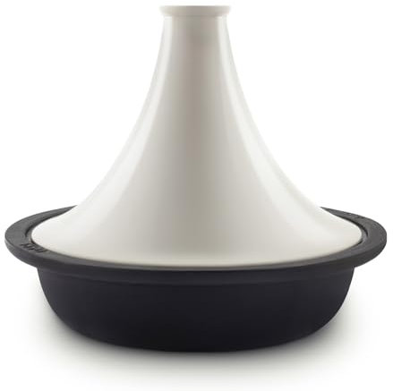 La Fonderie 1890 Tajine ASILAH, diametro 29 cm, Ciotola in ghisa, Coperchio in ceramica smaltata, Tajine e Couscous, Capacità 2,5 L, Beige
