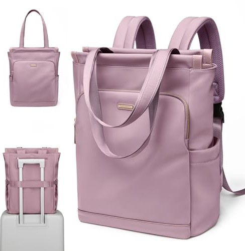GOLF SUPAGS Konvertibel notebookväska, ryggsäck för kvinnor med laptopfack, 41 cm stilren dagryggsäck för skola, universitet, resa och arbete , Rosa lila, 15.6 Zoll, Ryggsäck Ryggsäckar
