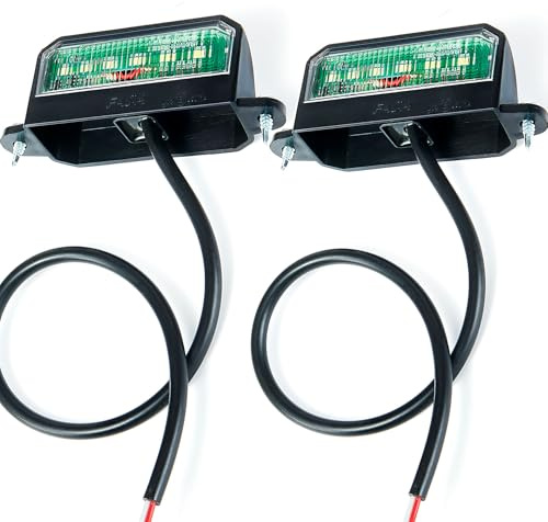 ETUKER 2xNumber Plate Light LED 12v 24v Waterproof CE License Plate Lamp for RV Caravans Van Lorry