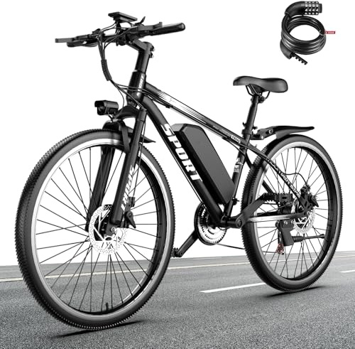 ASKGO Electric Bike for Adults, 1500W Motor, 26'' 480WH Mountain E Bikes with Large Front Fork, 25Mph 55Miles Range, 7 Speed Gearshift, with Fenders, Smart LCD Display (with Ebike Lock)