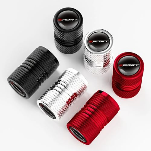 4 Tapones Rueda Coche para Mercedes Benz AMG W108, Tapa de Válvula de Accesorios de Neumáticos de Automóviles Metal Tapones Ruedas Coche,Red