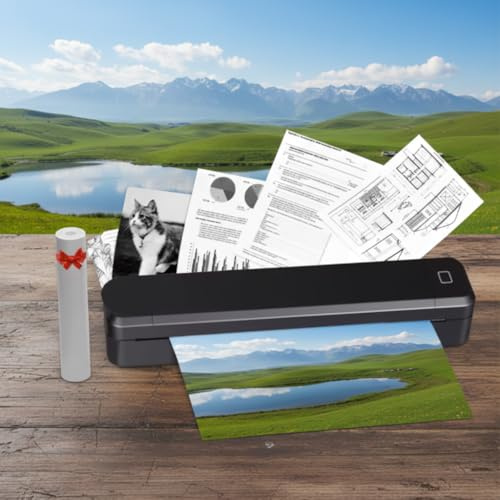 MARKLIFE Stampante portatile A4 termica wireless bluetooth a Zero Inchiostro per stampa documenti, foto e template tatuaggi. Carta bianca e carta tatuaggi inclusa in confezione