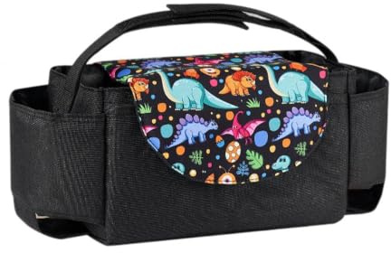 Bärbar barnvagnsorganisatör, avtagbar väska med mugghållare | Barnvagn-caddy-arrangör, multifunktionell bärbar barnvagn-caddy med mugghållare, ger snabb förvaring F