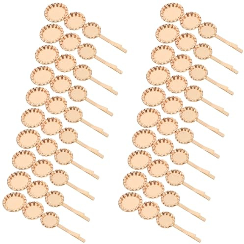 HEANUJJ 20 Piezas Horquilla Lateral Cabello, Accesorios Cabello Hechos en Casa, Metal, Dorado, Bandejas Redondas, Diseño Diy, Versatilidad de Peinado, para Bodas y Fiestas
