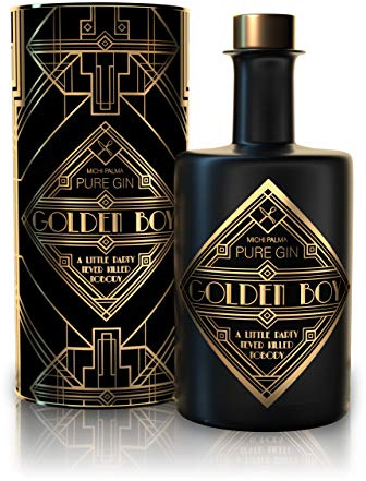 Michi Palma | Golden Boy Pure Gin (1 x 0.5 l) | Klassische Botanicals, vielschichtig, harmonisch | Mit edler Geschenkverpackung | Goldene Gin-Geschenkidee