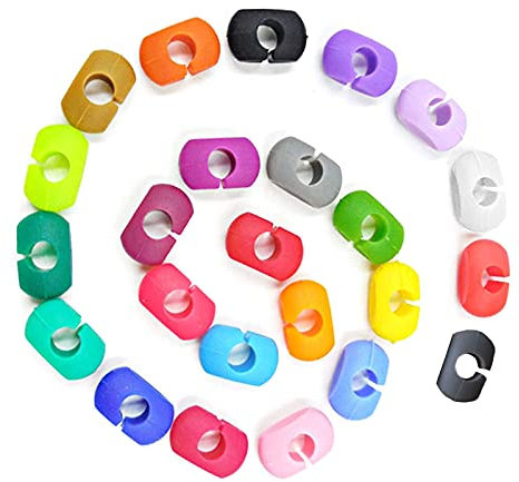duoyif 24Pezzi Marcatori Per Bicchieri Da Vino, Marcatori Per Bevande, Identifica Rapidamente Bevande e Bicchieri Da Vino, Segnabicchieri In Silicone Per Bicchieri Di Vino Champagne Cocktail Martini