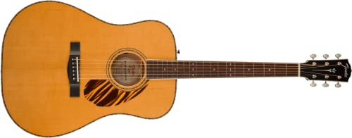 Fender PD-220E Dreadnought Acoustic Guitar, Ovangkol Fingerboard,Natural, includes a Hardshell Guitar Case